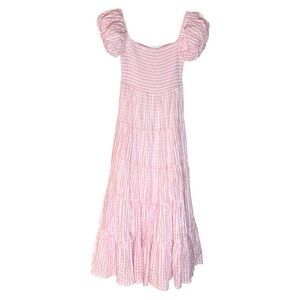 Anthropologie Pink Puff Sleeve Dress
